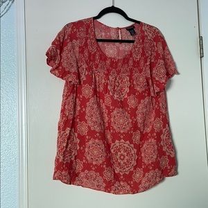 Orange Print Torrid Blouse
